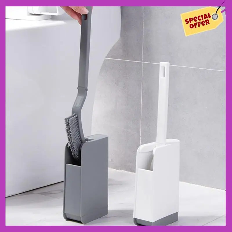 

HFIL-Toilet Brush And Holder Set, Bathroom Toilet Bowl Cleaner Brush Set, Household Cleaning Brushes Kit, With Anti Slip Grip Ha