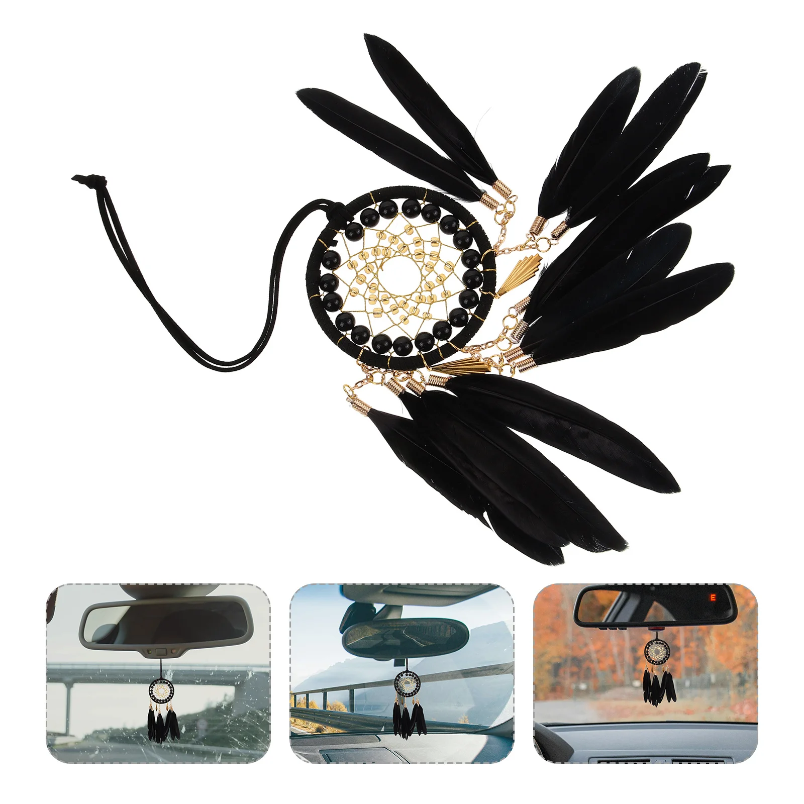 

Rearview Mirror Dream Catcher Hanging Decor Charm Simple Retro -Saving Interior Ornament Pendant Accessories Easy