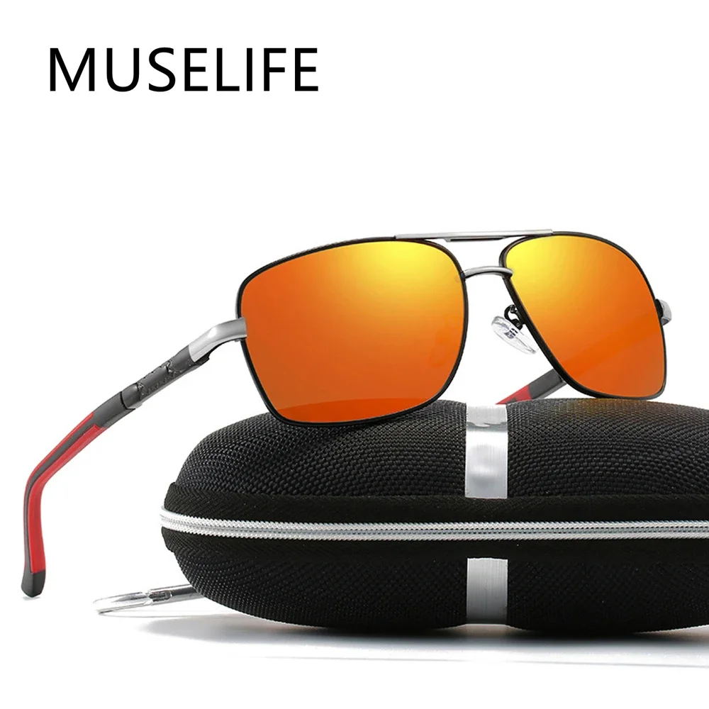 

MUSELIFE Polarized Ladies Sunglasses Men Gradient Lens Round Sun Glasses Square Luxury Brand Oculos Lunette De Soleil Femme