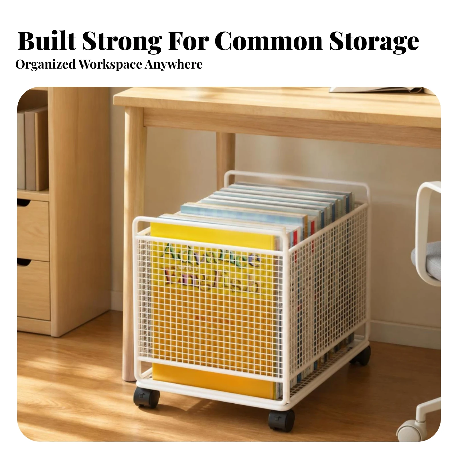 Wire Storage Basket with Wheel - Book Cart Rolling review and price