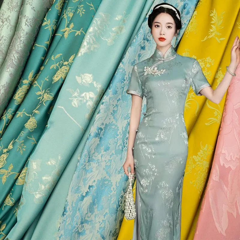 

100x150cm Jacquard Fabric Imitation Acetic Acid Satin for Clothing Dress Designer Handmade Diy Sewing Material Cloth