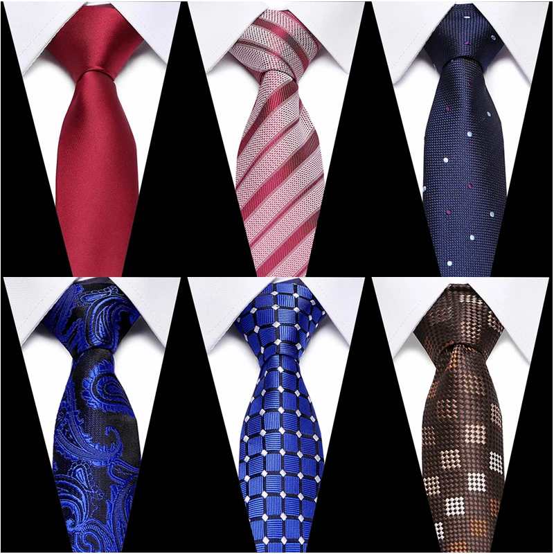 

Fashion Brand Tie Men Necktie Cravat Jacquard Silk Gravatas Sliver Man's Shirt Accessories Plaid Fit Holiday Wedding Office