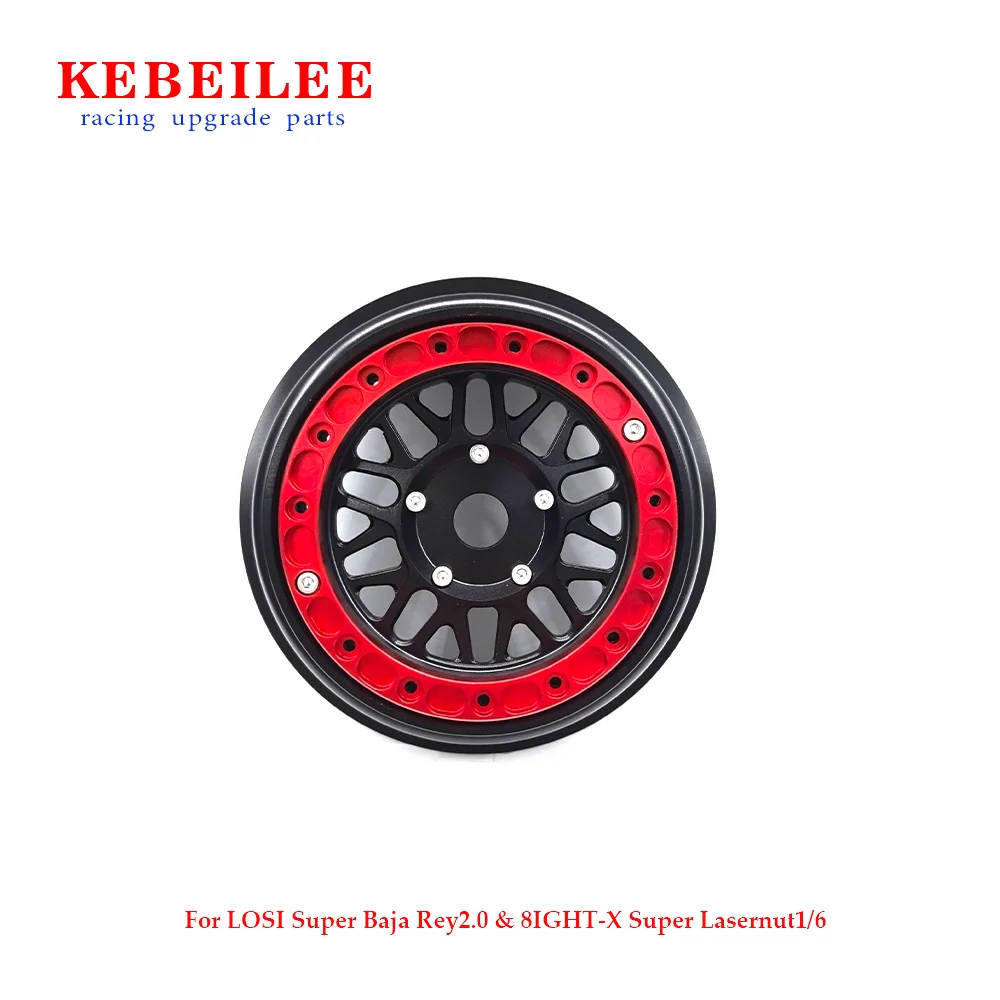 KEBEILEE CNC 알루 비드 잠금 휠, LOSI SBR 2.0 1/6 및 8IGHT-X 슈퍼 레이저넛 1/6, 블랙