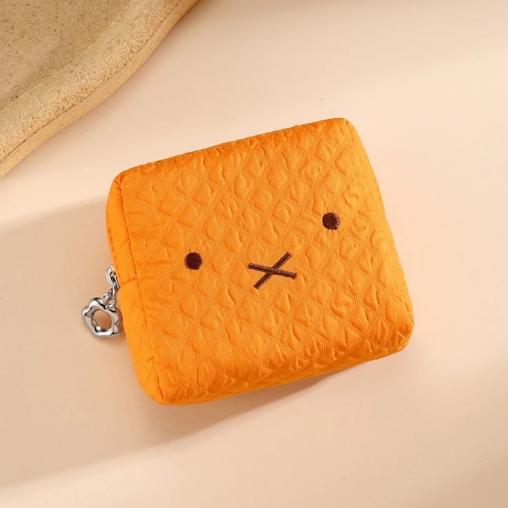 

Милый кошелек для монет на молнии, многофункциональная сумка для хранения косметики с мультяшным дизайном, прочный хлопковый органайзер для косметики, для ежедневного использования