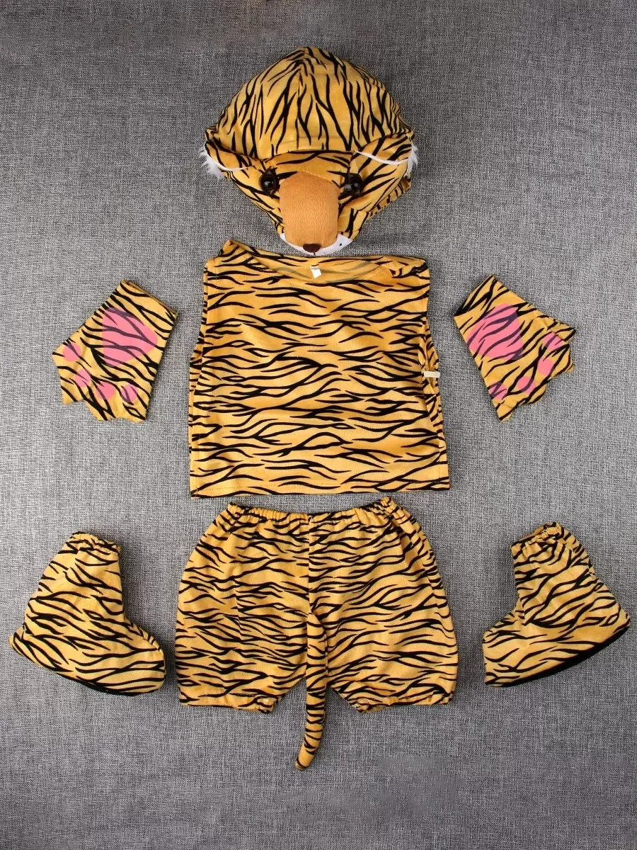 Disfraz de tigre vaca para niños, disfraz de personaje de dibujos animados, mascota, espectáculo de talent escolar, ropa de actuación, vestido de fantasía para fiesta, Carnaval