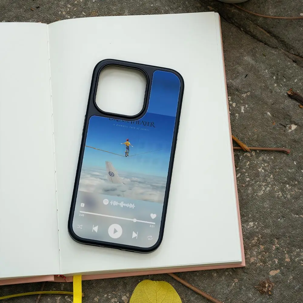 D-Dream T-Theater Phone Case For IPhone 17 16 15 14 13 12 Pro Max Plus Black Frame Acrylic Carbon Fiber Hard Shell