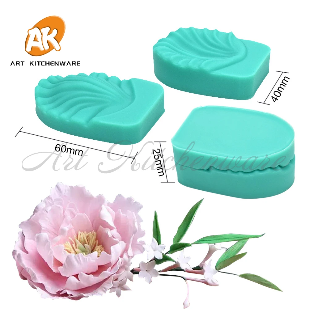 Flowers Impression Mold Silicone Veiner Mold Cake Decorating Fondant Sugarcraft Cake Mold for Sugar Flower