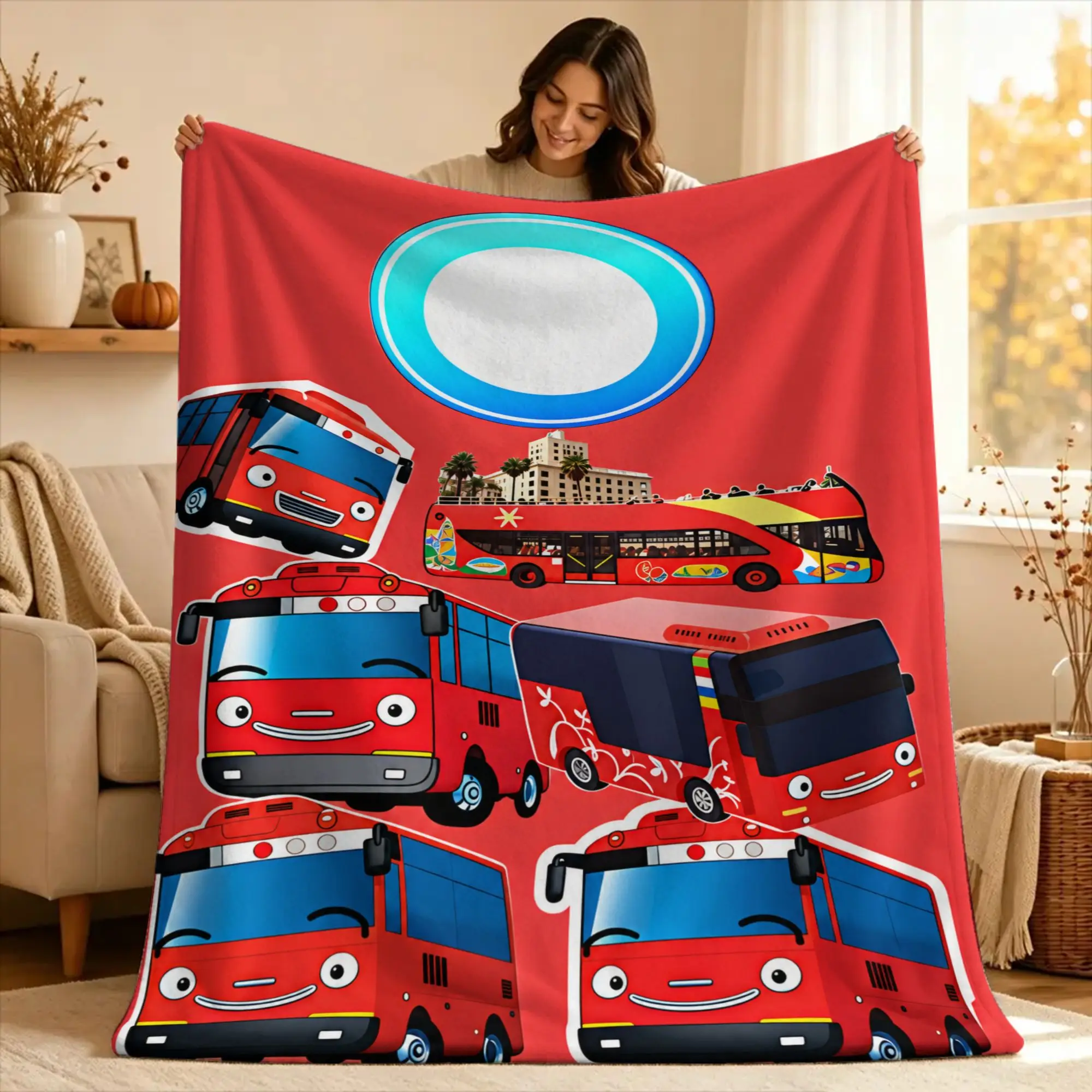 T-Tayo the L-Little Bus  Blankets Quality Super Soft  Bedding Throws Winter Camping Couch Bed Fashion Bedspread