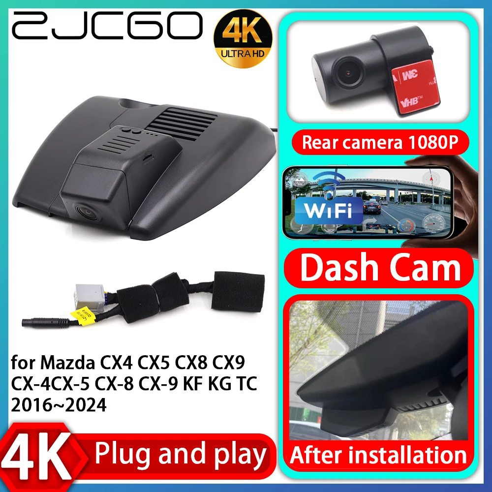 ZJCGO UHD 4K 2160P Plug and Play DVR Dash Cam Video Recorder For Mazda CX4 CX5 CX8 CX9 CX-4 CX-5 CX-8 CX-9 KF KG TC 2016~2024