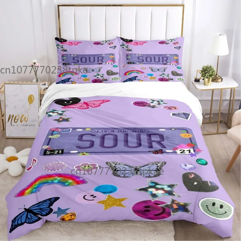 Olivia-RodrigoSOUR Music Poster Duvet Cover  Sets Printed Bedding Set Double Queen King Size 2/3pcs,Bettbezug