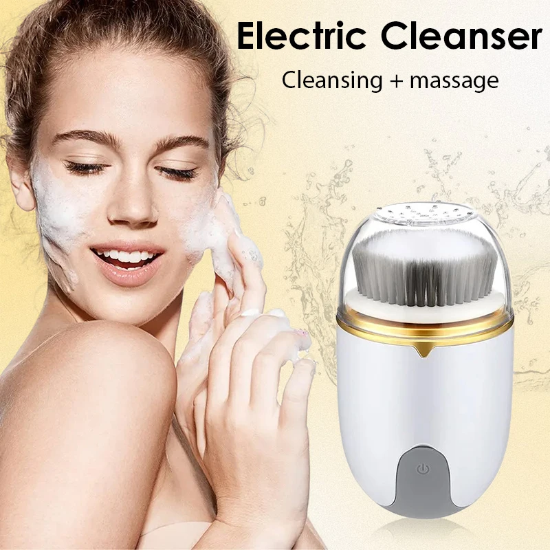 3 in 1 Electric Facial Cleansing Brush Face Massager Cleansing Device for Deep Cleaning Removal Blackhead Pore Waterproof