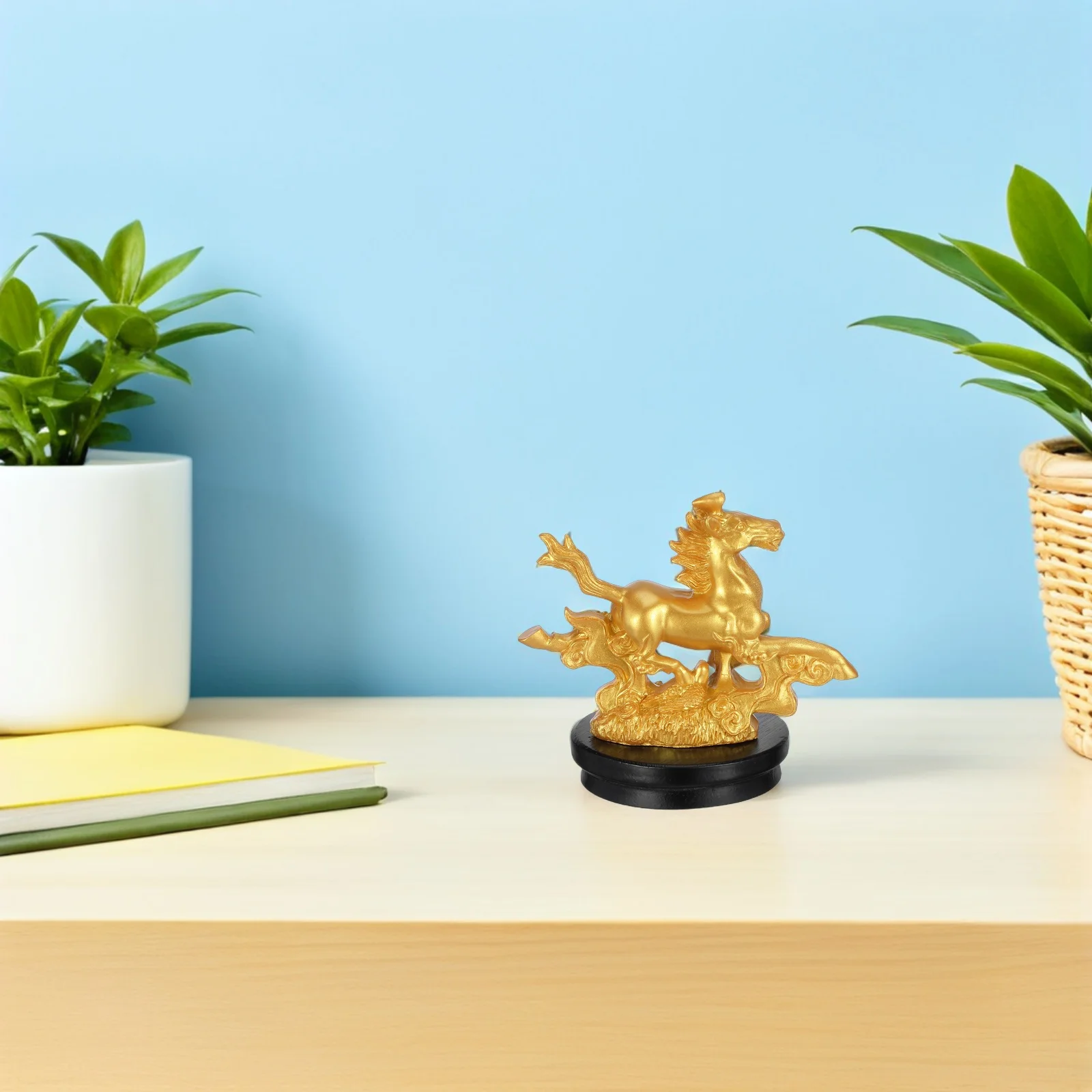 الراتنج الدائمة تمثال حصان أنيق منحوتة النحت المنزل سطح المكتب مكتب ديكور السنة القمرية الجديدة الحيوان الفن حلية 2026 #4