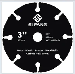 SIFANG Carbide Saw Blade, Mini Cutting Disc, Diamond Grinder, Grinding Wheel,Blade for Metal, Woodworking, Plastic Cutting, 75mm
