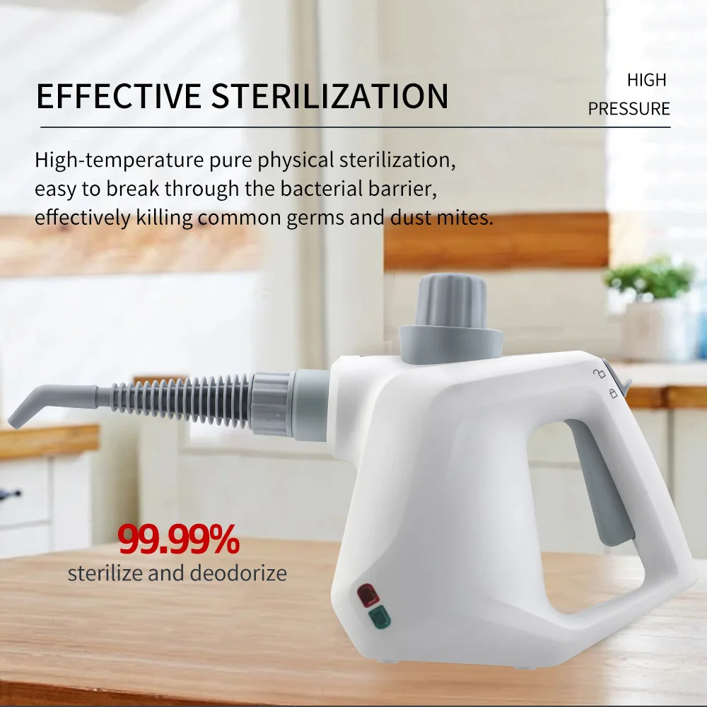 Multi-Purpose Handheld Steam Cleaner, 1050W Powerful Steam, 30s Fast Heat-Up, Multi-Surface Use on Floors/Carpets/Kitchens,