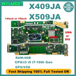X409JA Motherboard for ASUS X509JA X509JB R409J A409J F409J A509J F509J P1510CJA Laptop Mainboard CPU i3 i5 i7-10th Gen 4GB-RAM