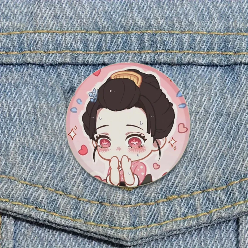 Anime Kamado Tanjirou/Hashibira Inosuke Brooches Kochou Shinobu/Kamado Nezuko/Tsuyuri Kanao/Agatsuma Zenitsu Badge Handmade Pin