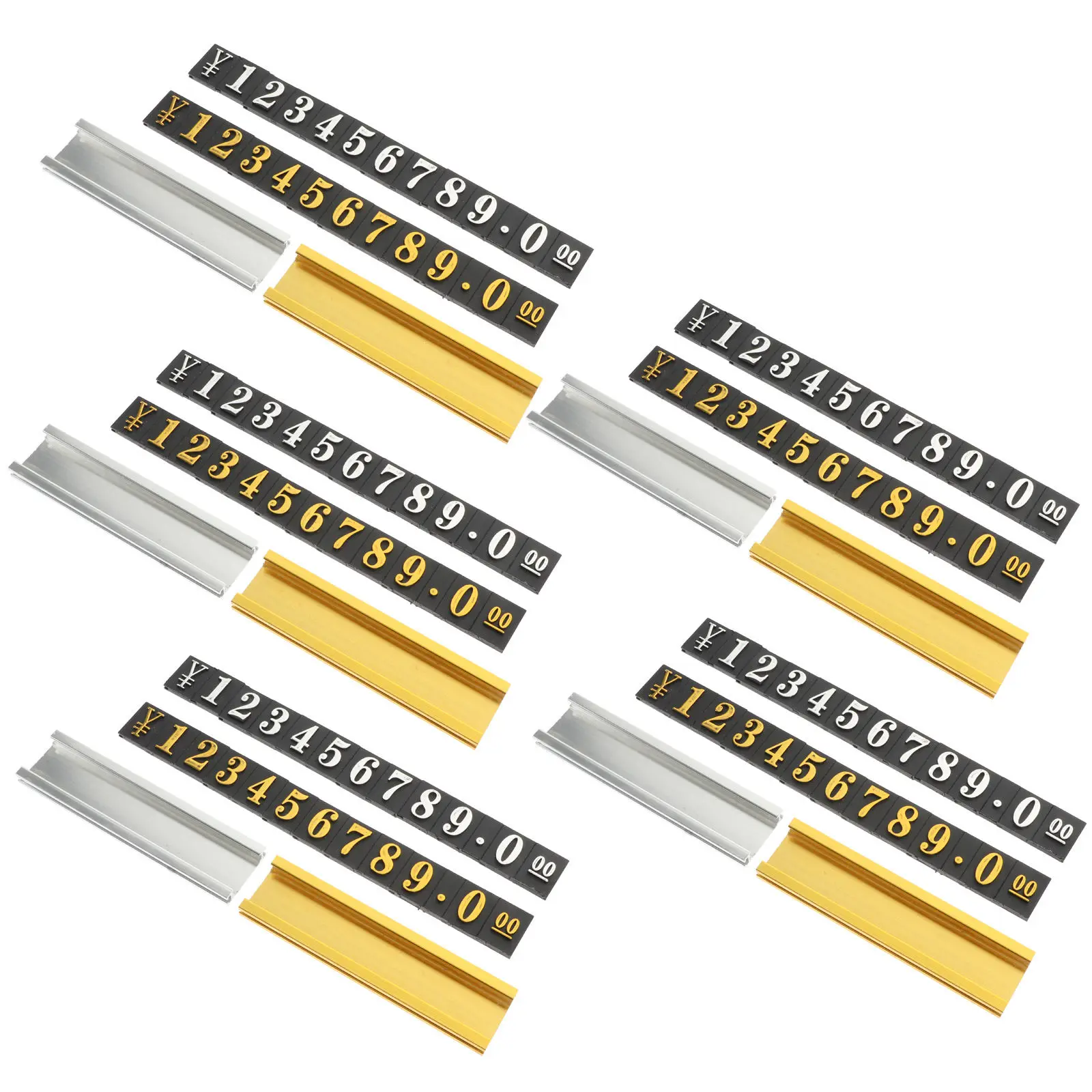 10個入りプレミアムアルミ合金製価格タグ、シンプルでエレガントなデザイン、立体的な数字表示、スーパーマーケットの野菜用価格表示サイン