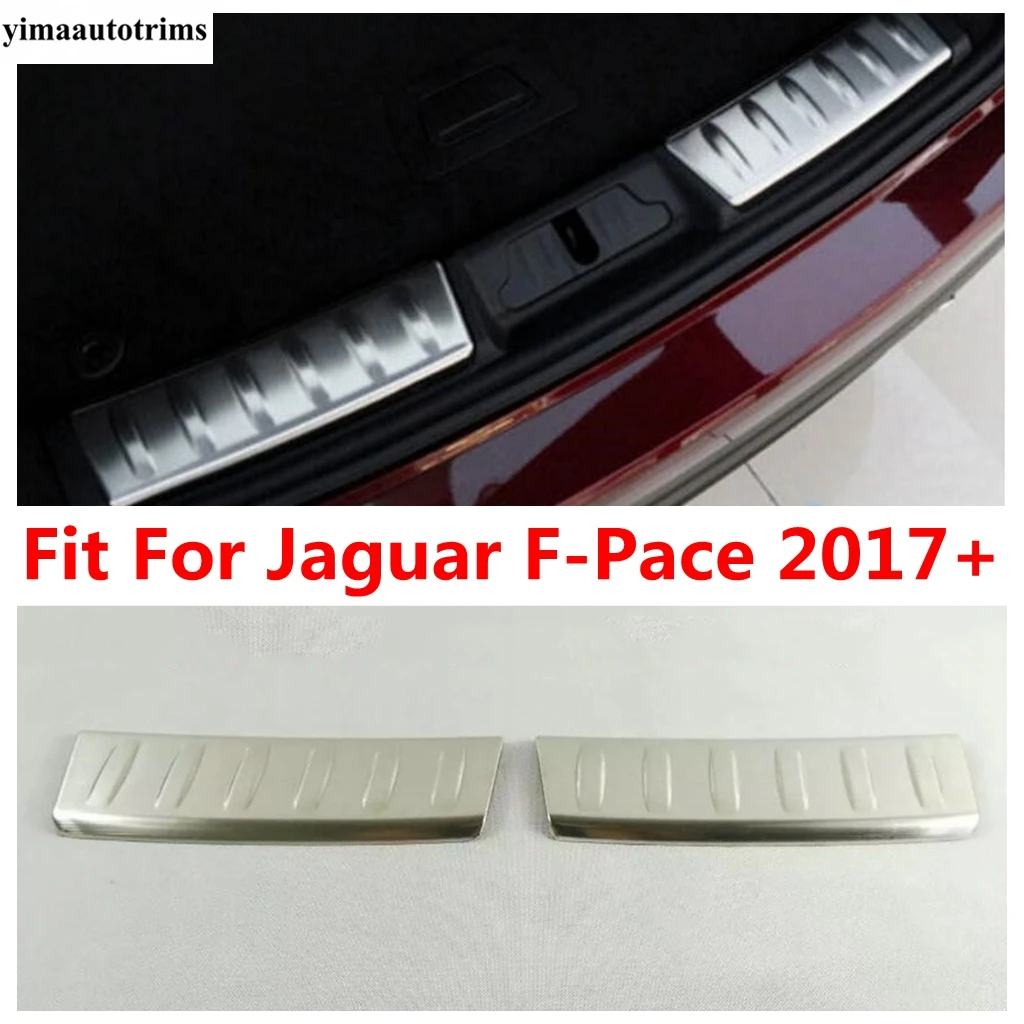 

Rear Tail Trunk Bumper Door Sill Plate Panel Protection Cover Trim Fit For Jaguar F-Pace 2017 - 2022 Stainless Steel Accessories