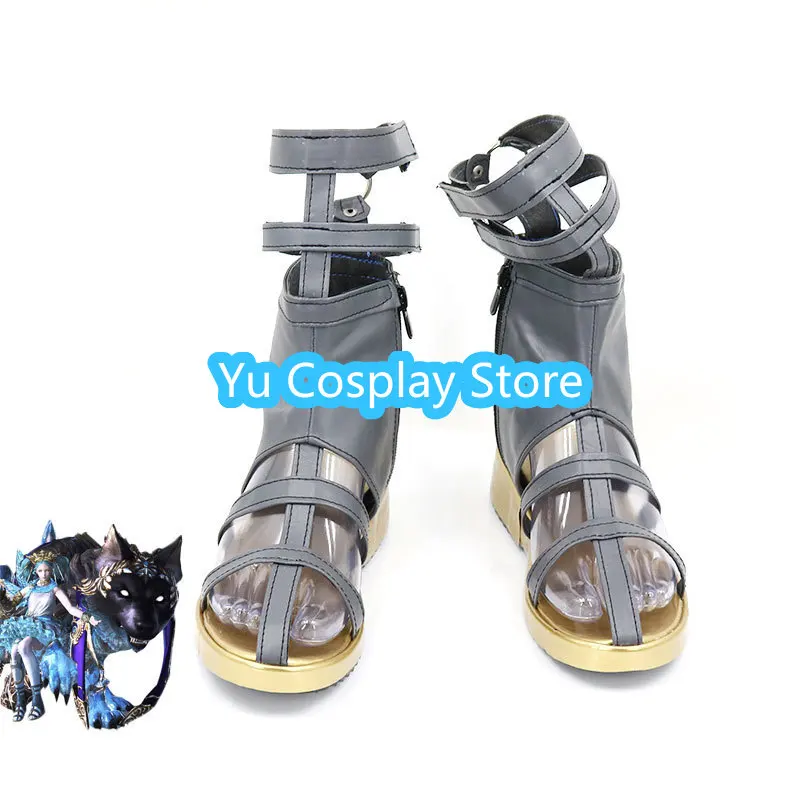 

Menphina Cosplay Shoes FFXIV Cosplay Prop PU Leather Shoes Halloween Carnival Boots Custom Made