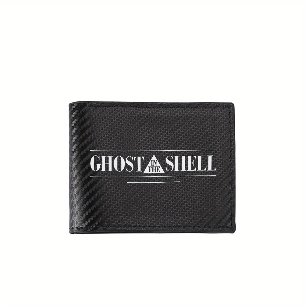 GHOST IN THE SHELL text Men's Wallets Simple Business Modern Stylish Printing Design Gifts For Father Boyfriend Christmas Lover