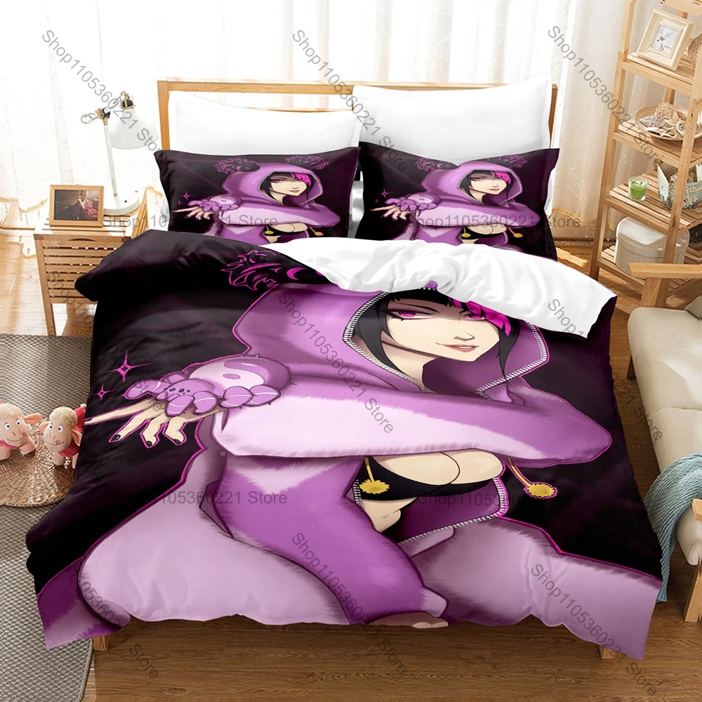 

Personality Juri Han Bedding Set New Duvet Cover Pillowcase Street Fighter Game Anime Style Soft Bed Set Twin Full Queen King