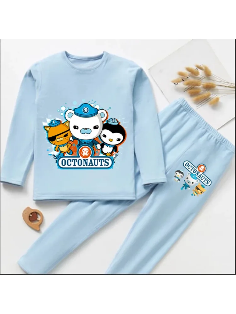Octonauts enfants Pyjamas ensemble fille vêtements de nuit tenues dessin animé enfants automne hiver à manches longues Pyjamas 2 pièces haut pantalon vêtements de maison