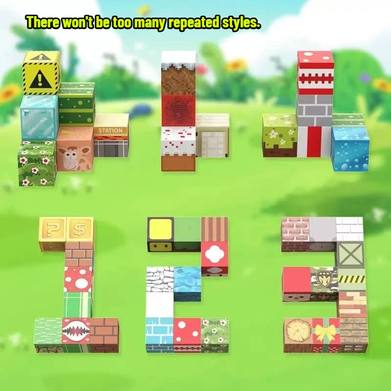 نمط جديد لعبة مكعبات البناء المغناطيسية بناء المغناطيس العالم الإبداعي مثالية للأولاد تعليم الأطفال مكعبات مونتيسوري الحسية