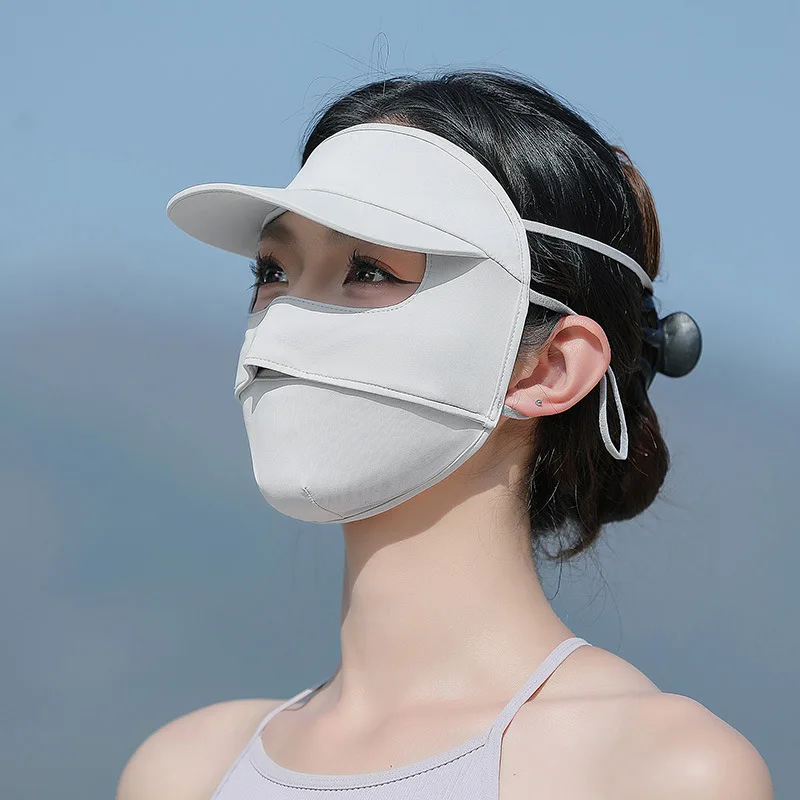 Quick Drying Women Sun Protection Ice Silk Full Face Mask Outdoor Cycling Breathable UV Proof 3D Face Cover Visor Masks One Pcs