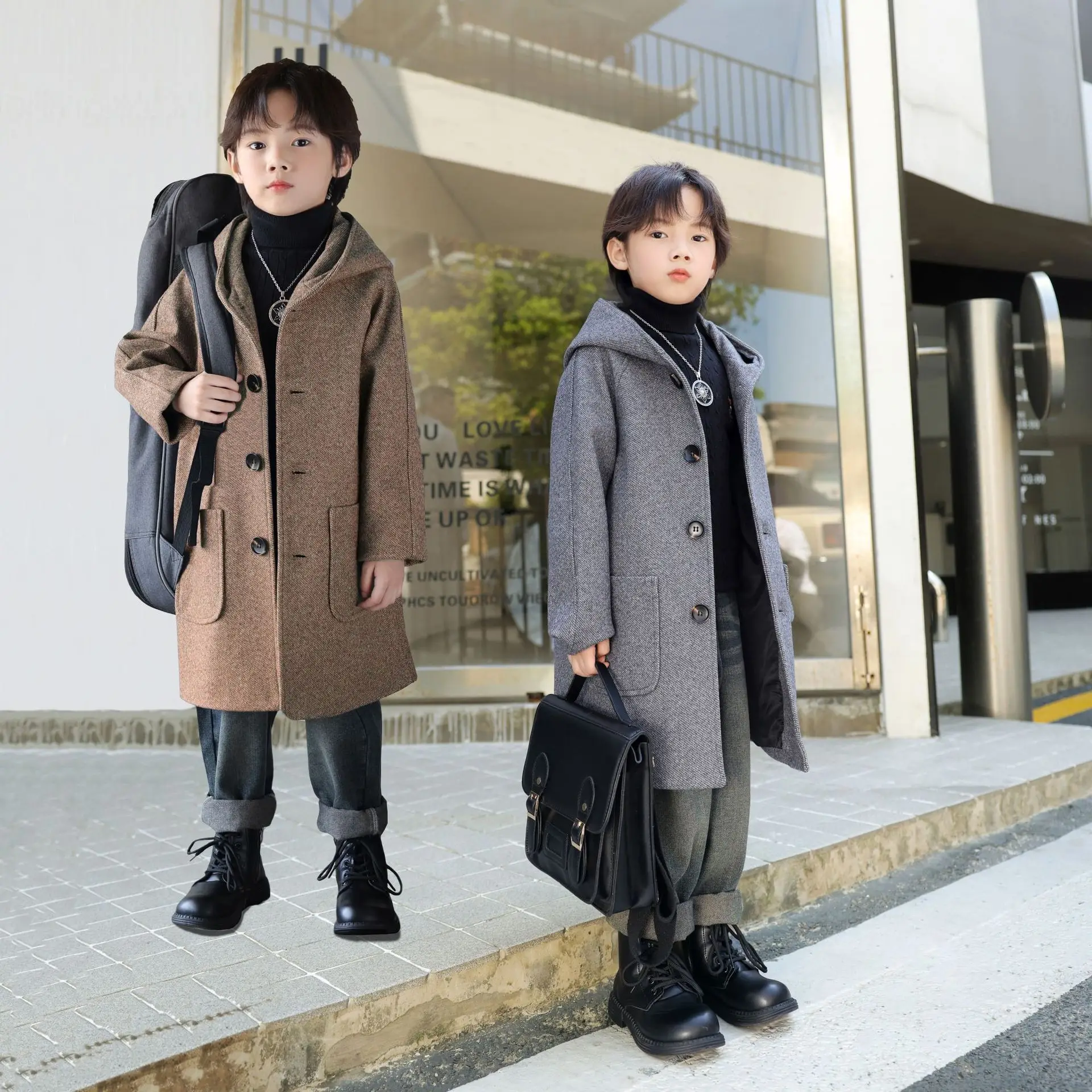 

Children's Woolen Coat 2025 Winter Children's Thickened Coat Woolen