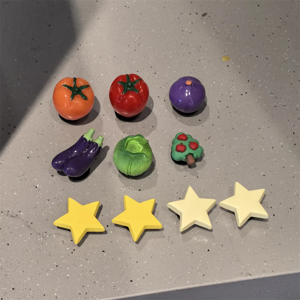 3D groente Schoen Charmes Set Komkommer tomaat aubergine chili Schoen Decoraties DIY Afneembare gesp Schoenen accessoires 10 Stuks