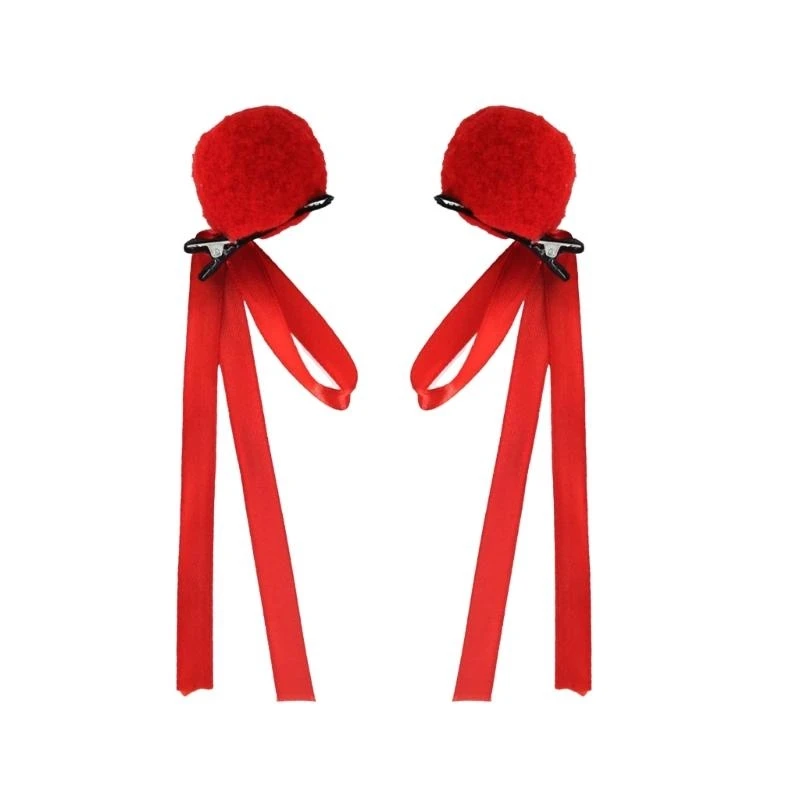 

Children's Ribbon Hair Clip Plush Hair Bun Headwear Movie Ne Zha Hairpin Party Festival Clothing Accessories 15UB