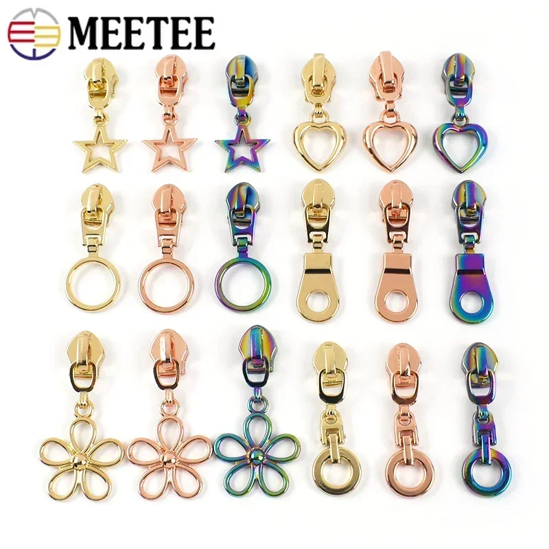 

5/10/20Pcs Meetee 5# Nylon Zipper Puller Slider for Zippers Tapes Bag Decor Zip Head Zips Repair Kit Garment Sewing Accessories