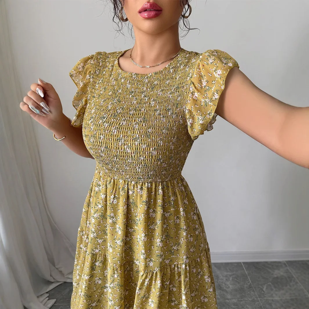 2025 Abito sottile floreale alla moda semplice Abito da donna Elegante moda Bellissimi abiti da donna Abiti da notte per feste Donna da sera