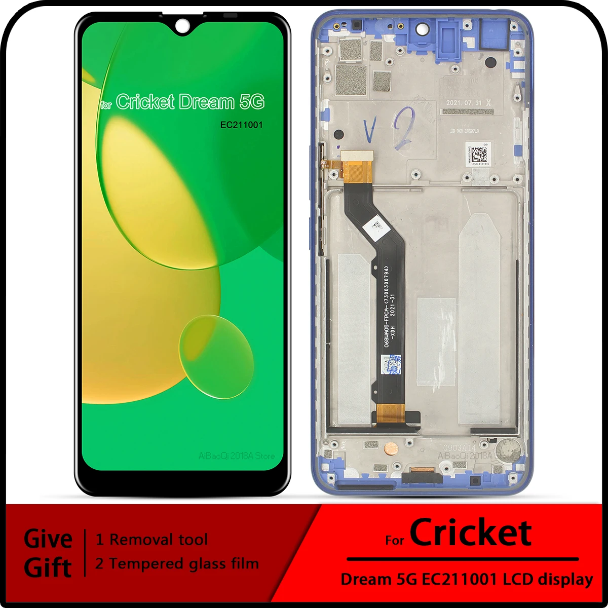 6.82 inch Original For Cricket Dream 5G LCD Display EC211001 Touch Screen Digitizer Assembly For Cricket Dream 5G LCD Display