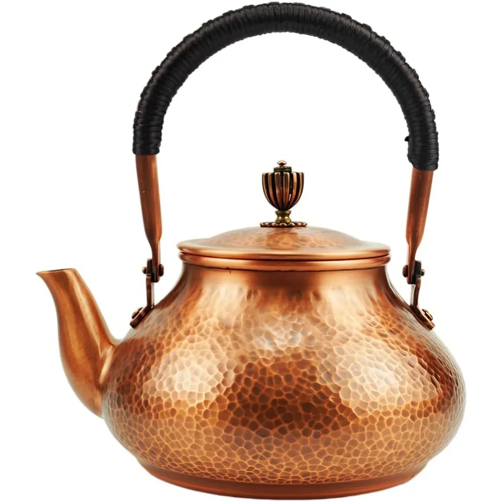 

Funmaker Handmade Solid Copper Tea Pot Kettle Stovetop Teapot Thick Hammered Copper Tea Pot Kettle Stovetop Teapot Made for gass