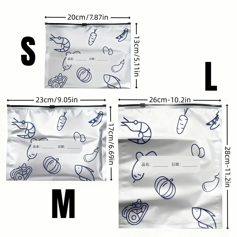 10/60 قطعة أكياس تخزين رقائق الألومنيوم الفريزر مختومة المنظمون تغليف المواد الغذائية قابلة لإعادة الاستخدام مخزن رائحة واقية حقيبة المطبخ الأساسية