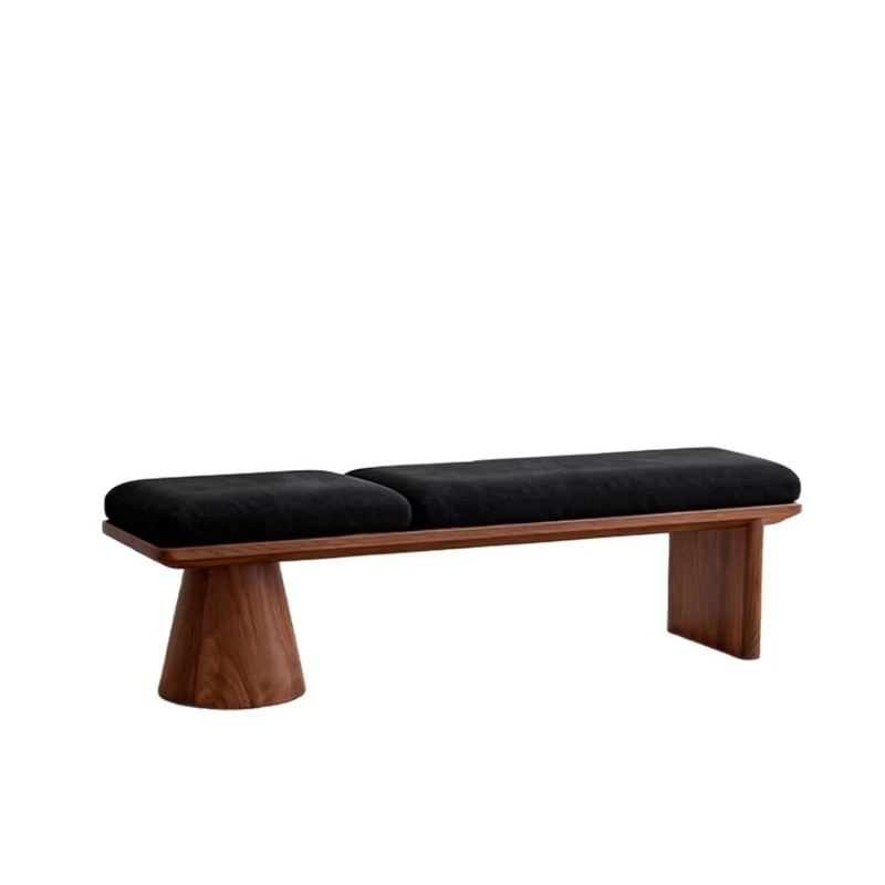 

Modern simple two-color bench solid wood soft bag sofa stool home