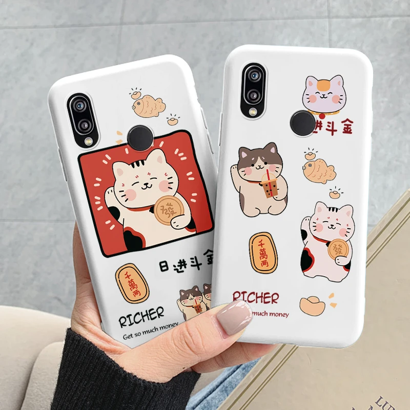 For Huawei P20 2018 P20 Lite P 20 Pro Cover Cute Cartoons Heart Cat Soft Silicone Shockproof Phone Case For Huawei P20 Fundas - view 2