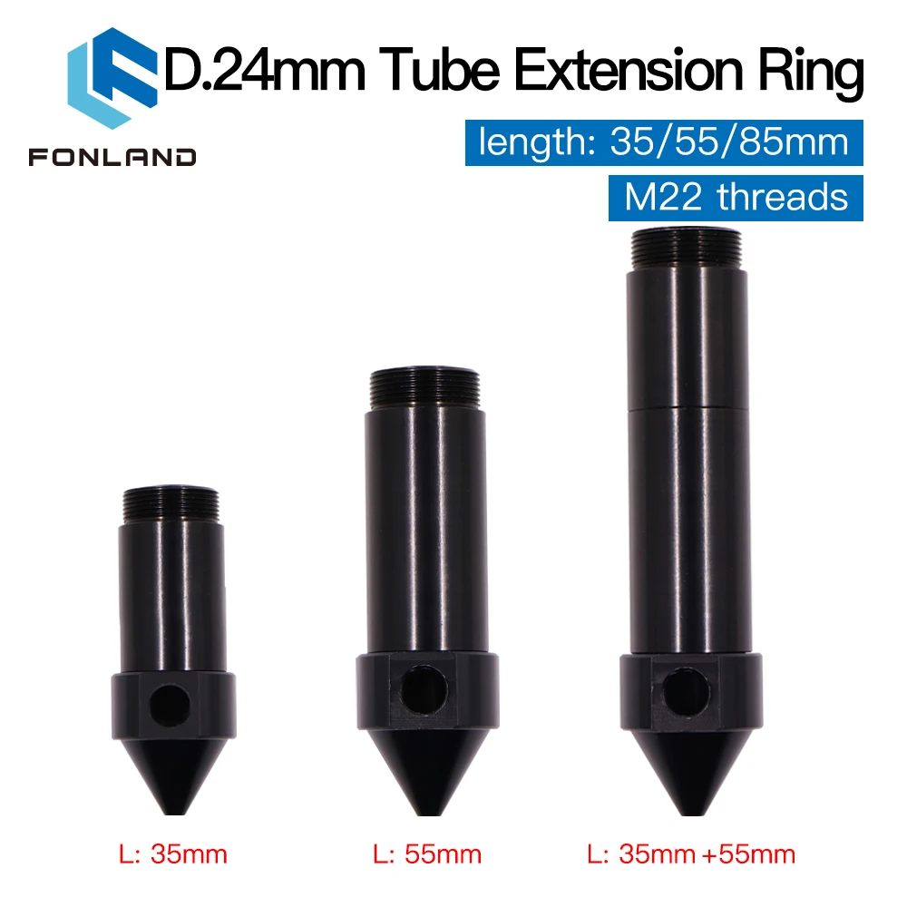 FONLAND CO2 Extension Tube Extension Ring Suit testa Laser O.D.24mm tubo dell\'obiettivo per macchina per taglio e incisione Laser CO2