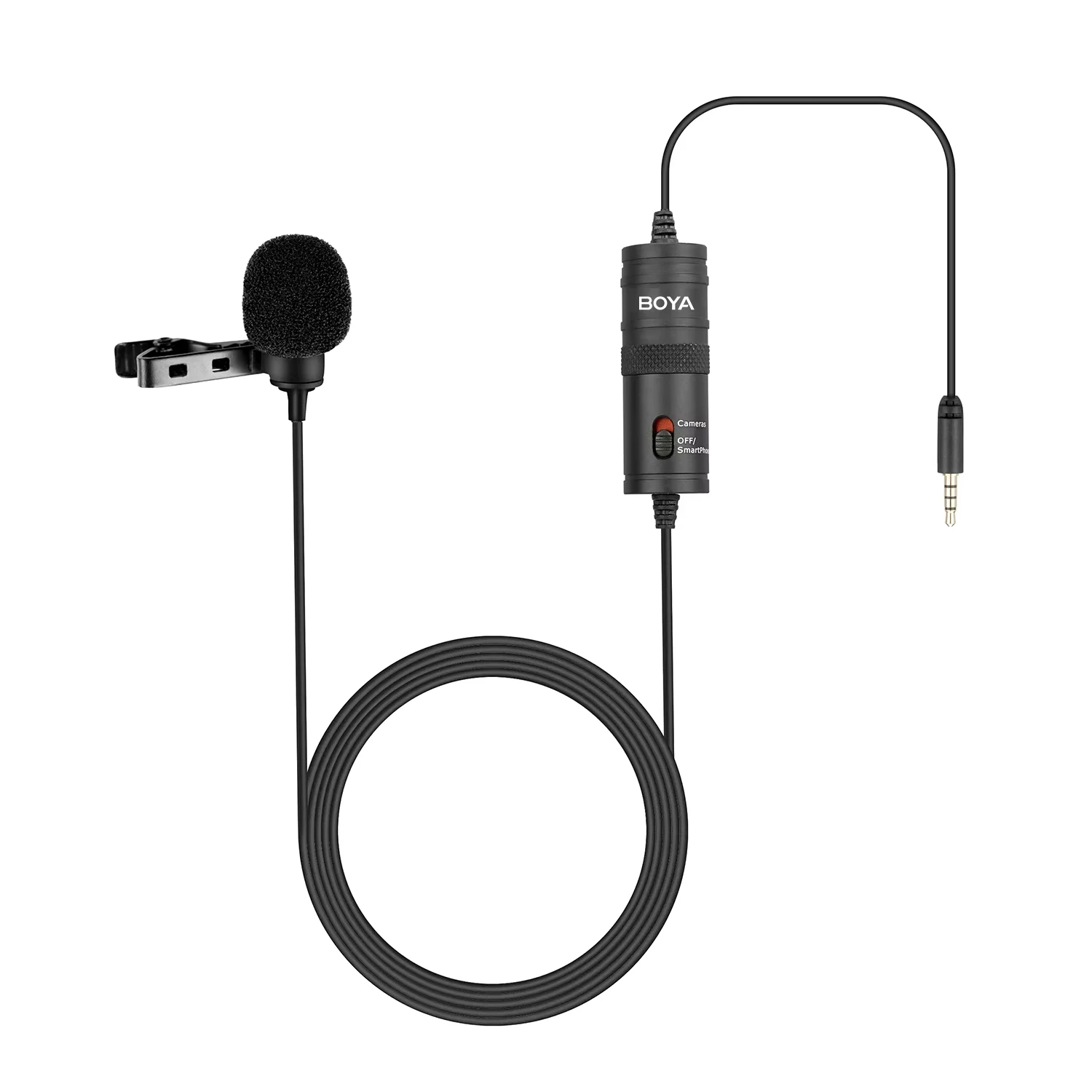 BOYA BY-M1 condensateur Lavalier revers Microphone à clipser 3.5mm TRRS 6M micro pour PC iphone DSLR caméra YouTube enregistrement Streaming