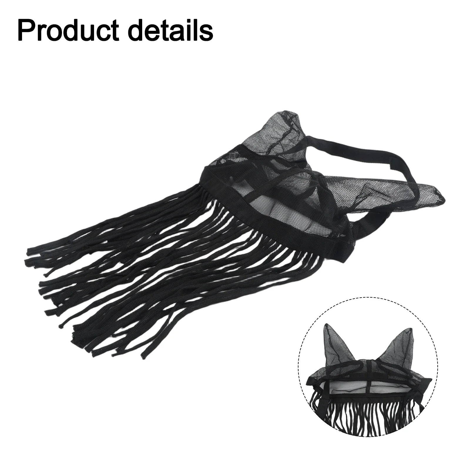 Equestrian Horse Fly Cover With Tassels Lightweight Polyester Fabric Adjustable Fit Fly Protection For Outdoor Use