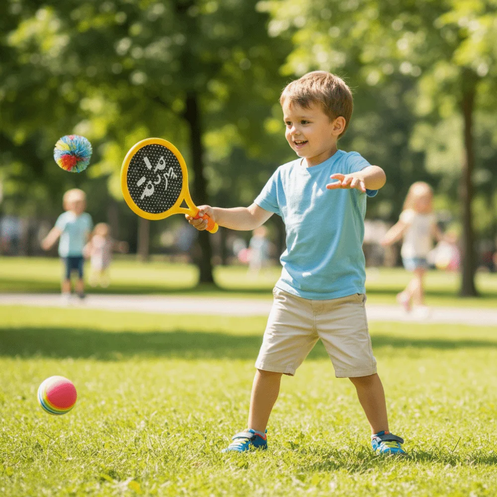 2 قطعة امتصاص الصدمات للأطفال مضرب بدمنتون المحمولة خفيفة الوزن مضرب بدمنتون مجموعة مكافحة زلة مقبض مع الكرة