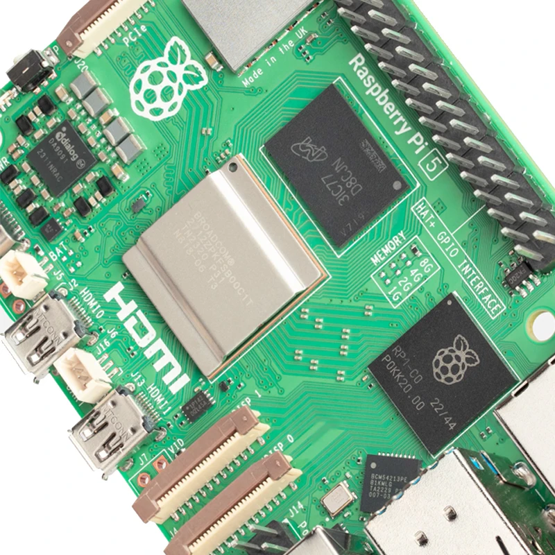 Raspberry Pi 5 Development Board, Cortex-A76, 2GB/4GB/8GB RAM, PCIe, Gigabit LAN, USB 3.0, Linux & Python Programming