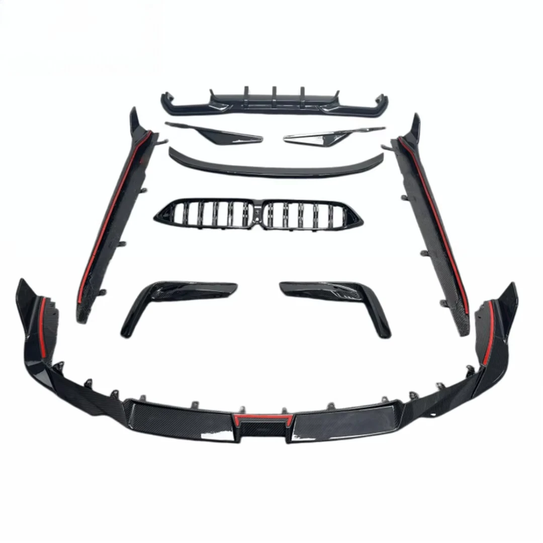 SQ Style Dry Carbon Fiber Body Kit Front Lip Rear Diffuser Side Skirts Rear Spoiler for M8 F93 Upgrade Aerodynamic Parts