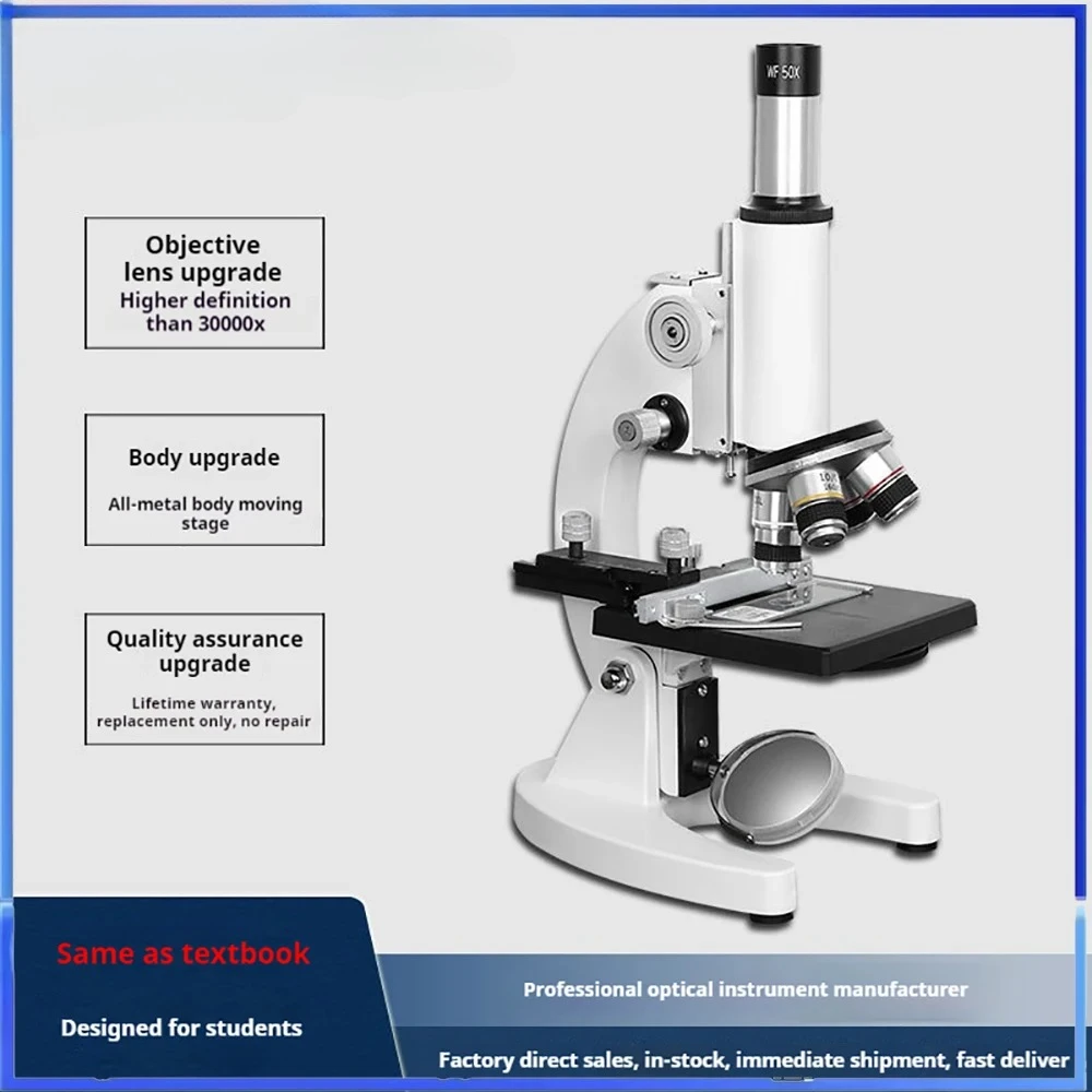 Microscope for Adults Kids 64X-2400X Magnification Compound Microscope with Microscope Slides Fill Light for Children Students