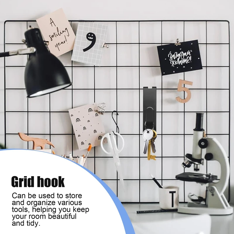 20Pcs Grid Hooks For Wall, Grid Wall Picture Hooks Gridwall Hooks Hangers Display Panels Slat Wall Notchgrid Hook