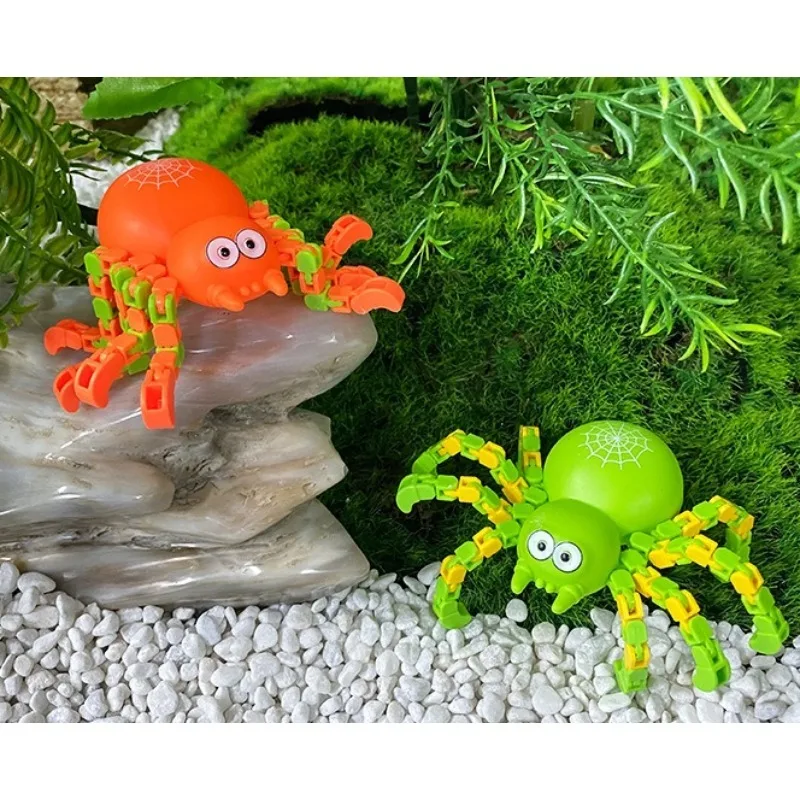 1 قطعة محاكاة كبيرة العنكبوت الميكانيكية تململ لعبة تحويل أحمق المسار سبينر العنكبوت نموذج لعب الأطفال الضغط اللعب #5