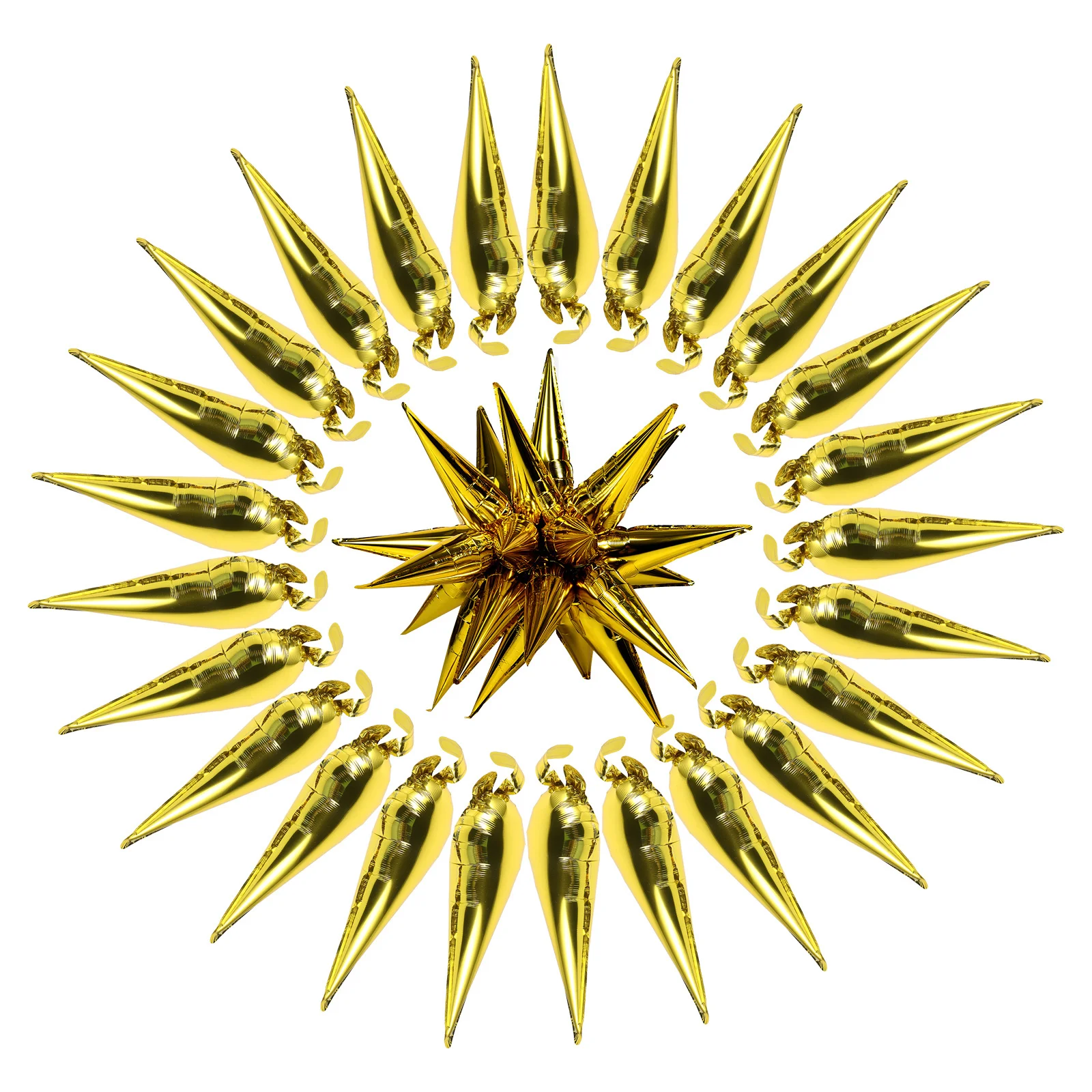 

50Pcs Gold Star Foil Balloons Jumbo 18 Inch Durable Reflective Party Decor Wedding Photo Booth Background Star Cone Balloons