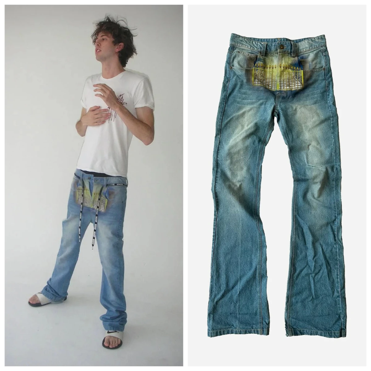 Y2K شارع العليا الرجال موضة مطبوعة عالية الخصر الجينز المرأة الشارع Harajuku فضفاض الجينز الملابس النسائية السراويل المستقيمة غير رسمية #2