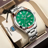 Reloj de pulsera de cuarzo de marca de lujo para hombre PAAZOMU, reloj de pulsera de acero inoxidable resistente al agua con fecha luminosa, relojes de negocios redondos para hombre